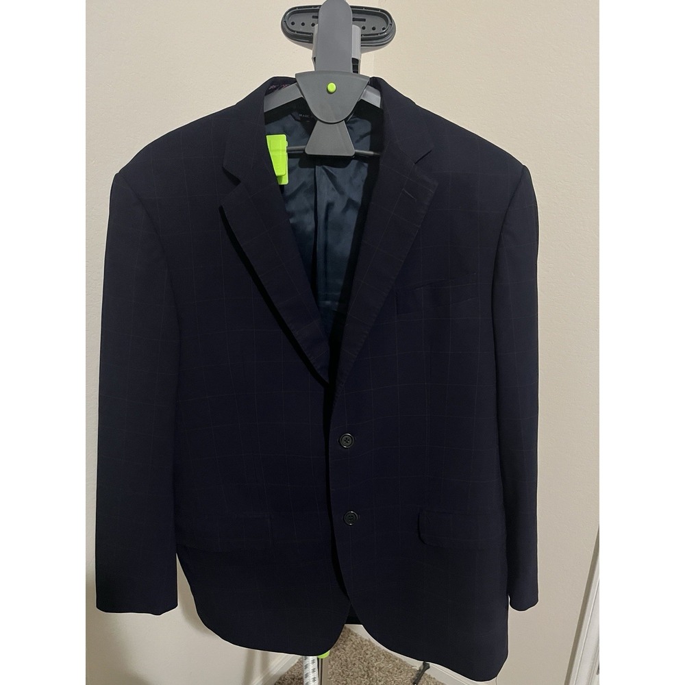 Paul‎ Fredrick Blazer Mens  Wool Reda 110's Windowpane Made Italy Size 42S(36W)